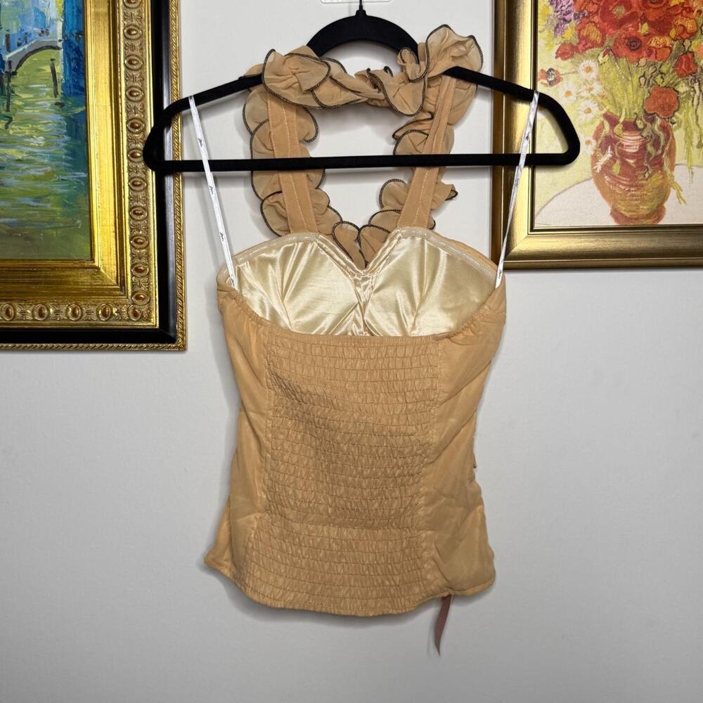 Tan Ruffled Top M - Picture 4 of 5